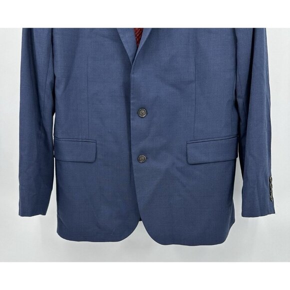 STAFFORD jacket blazer sport coat classic fit travel stretch wool blend blue 44R - Picture 4 of 11